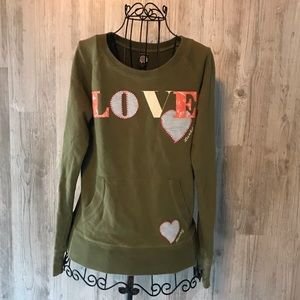 Lucky Brand Patchwork Love Sweatshirt XS